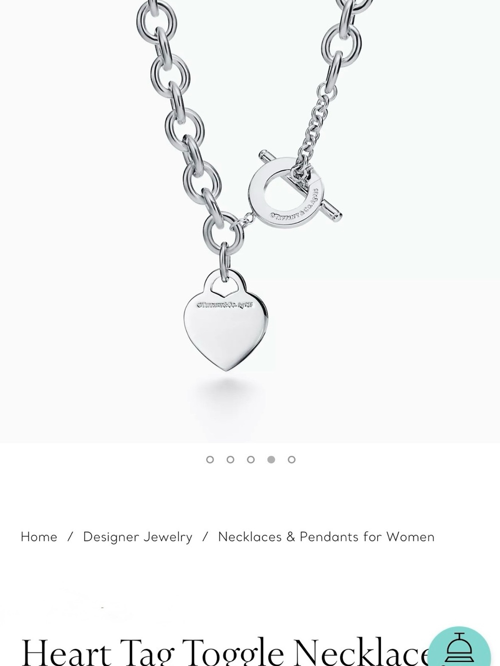 Tiffany & Co. Sterling Silver Heart Tag Toggle Necklace